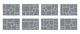 Fototapeta  - Photo collage template. Mood board. Vector illustration. Mosaic picture grid.
