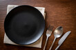 © topntp - empty plate or dish with knife, fork and spoon