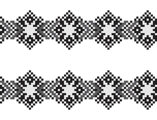 Black and White Christmas Fair Isle Seamless Pattern Background