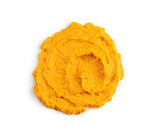 Orange Hummus Smear Isolated Spicy Tahini Spread