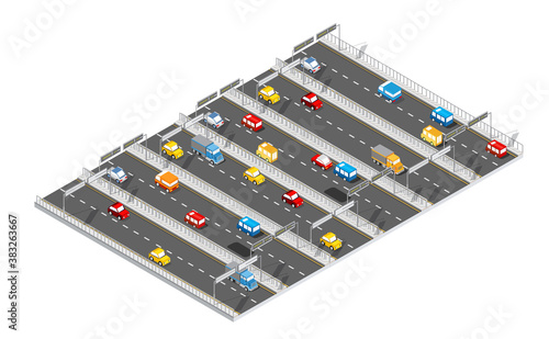 Cuadros en Lienzo City boulevard isometric avenue