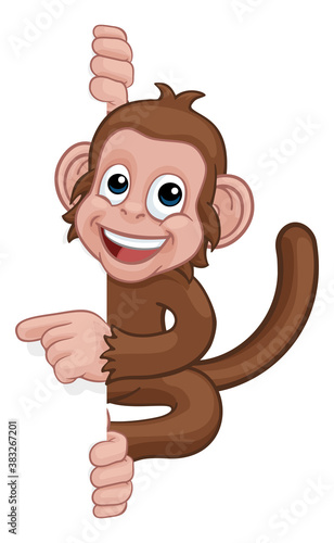 A monkey cartoon character ...