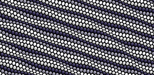 Wavy dotted background with optical illusion. Abstract polka dots pattern. 3d vector illustration.