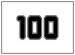 © fiftyeight - 100 number classic american, college style font. Uniform letter in black with a black outside contour line. Vintage sport font.For jersey, t-shirt, basketball, baseball, football. Isolated vector