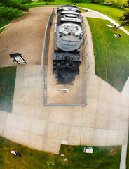 Poster - Big Boy Steam Engine 4004 aerial view in Cheyenne, Wyoming