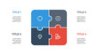 © Ghani - infographic element layout template with puzzle concept design, 4 points, options. processes, list, diagram, chart