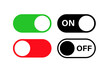 Switch toggle buttons ON OFF. Vector isolated web elements. Mobile app interface switch buttons and icon. Stock vector.