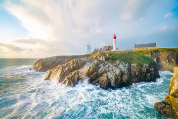 Wall Mural - Côte Bretonne, le phare de la pointe Saint Mathieu dans le Finistere