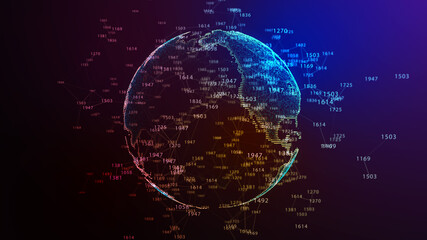 Wall Mural - earth globe. background with light effect. global international connectivity background. 3d illustra