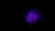 Explosion Violet of colored particles on black background