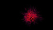 Explosion red of colored particles on black background particle explosion