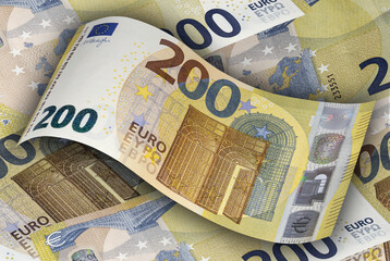 Wall Mural - New banknote of two hundred Euro close up