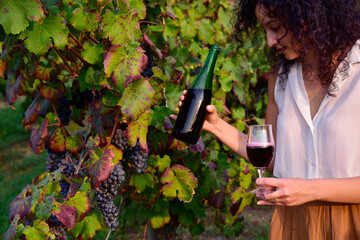 Wall Mural - Ragazza che versa vino rosso