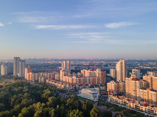 Wall Mural - Aerial view of Obolon embankment in Kiev during the day