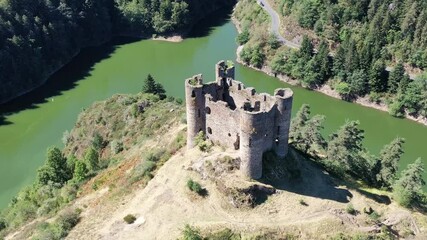 Wall Mural - Château d'Alleuze dans les gorges de la Truyère (Cantal, Auvergne, France)