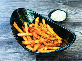 french fries with dip 