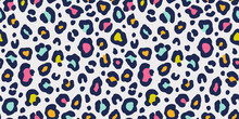 Colorful Leopard Seamless Pattern. Fashion Stylish Vector Texture.