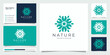 nature Simple and elegant floral monogram template, elegant logo design,business card vector illustration.Premium Vector