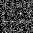 © ProjectPixels - halloween themed cute simple spiderweb seamless repeating pattern tile in black and white