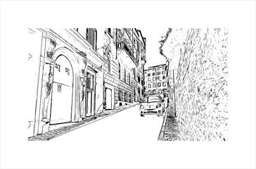 building view with landmark of bergamo is a city in the alpine lombardy region of northern italy. ha