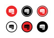 Forward punch logo design template elements, fist symbol illustration, martial art icon set - Vector