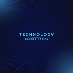 Wall Mural - technology banner dot pattern wave flow design.