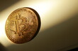 © Arao No Art - 闇の中で黄金色に輝くビットコインの仮想通貨