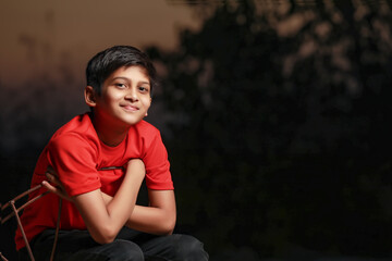 Portrait of a Smiling, Handsome Little Boy