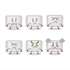 Sticker - Silver plastic tray cartoon character with various angry expressions