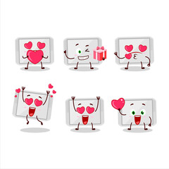 Canvas Print - Silver plastic tray cartoon character with love cute emoticon