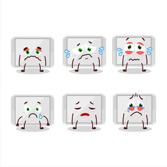 Wall Mural - Silver plastic tray cartoon character with sad expression