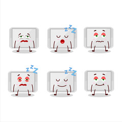 Poster - Cartoon character of silver plastic tray with sleepy expression