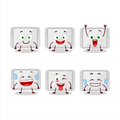 Canvas Print - Cartoon character of silver plastic tray with smile expression