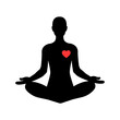 © meredesign - Yoga lotus pose, yoga love stylized   icon.