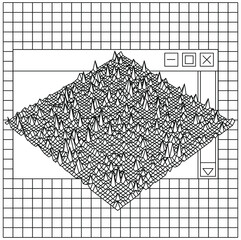 Aufkleber - Data visualization and infographics template. Collage of user interface elements and glitched surface. 
