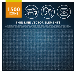 Wall Mural - set of 1500 high quality universal solid icons . isolated vector elements