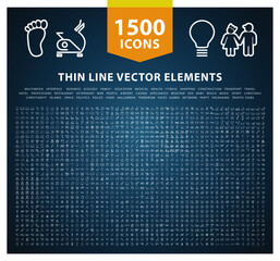 Wall Mural - set of 1500 high quality universal solid icons . isolated vector elements