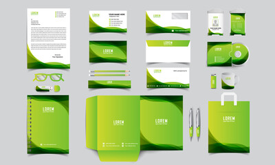 corporate identity template with digital elements. Vector company style for brand book and guideline.