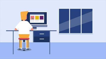 Wall Mural - job search, head hunting, hiring and recruitment concept. person searching and applying for job onli