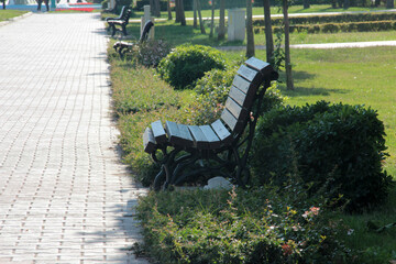 stylish and modern bench for the garden