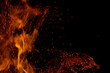 © studybos - fire flame with sparks on black background