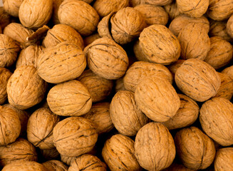 Fresh walnuts on sale at the farmers market