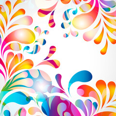 Aufkleber - Abstract background with bright teardrop-shaped arches.