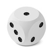 One isometric craps game dice, matte photo realistic material