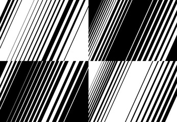 Poster - Random lines, stripes.Grayscale, black and white abstract Vector Illustration