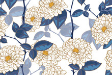 Seamless Pattern Of Floral Concept With Vintage Style