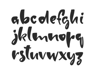 Wall Mural - handwritten ink brush font. english alphabet letters.