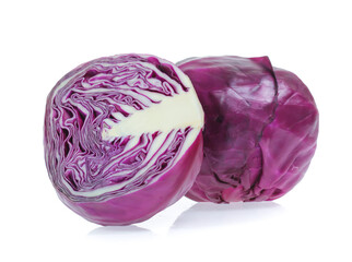 red cabbage isolated on white