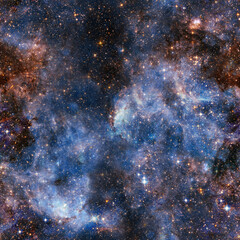 Wall Mural - Outer space seamless pattern. Blue abstract 
