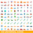 © nsit0108 - 100 universal icons set. Cartoon illustration of 100 universal icons vector set isolated on white background